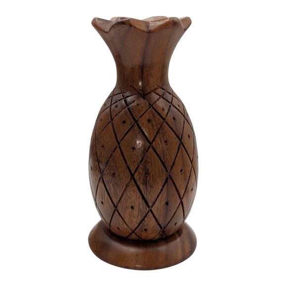 Mid-Century Modern VTG Leilani Monkey Pod Wood Pineapple Toothpick Holder - Picture 8 of 8